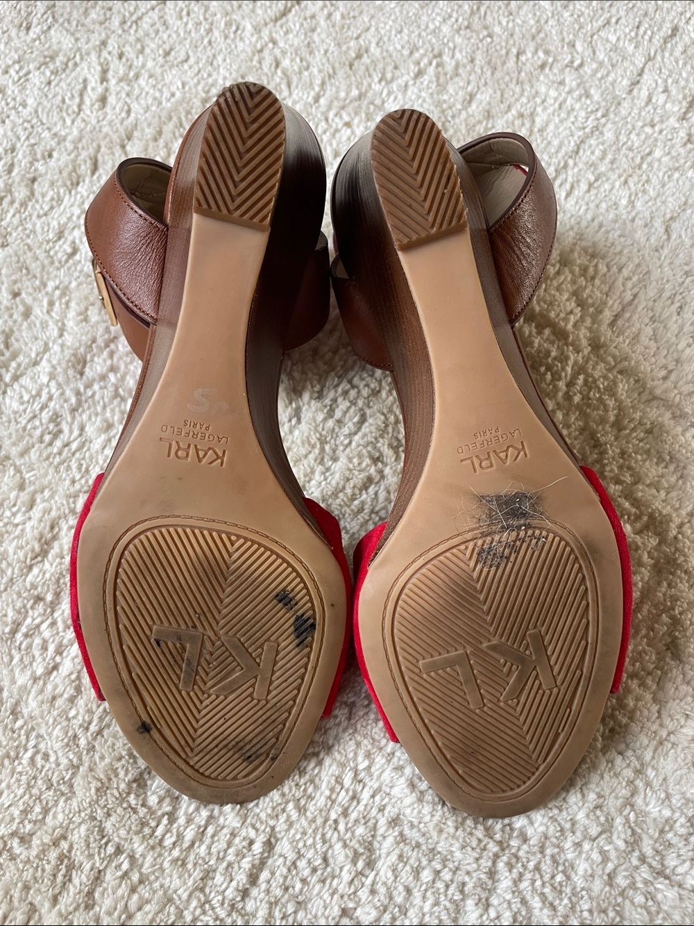 Karl Lagerfeld Amelie Red Wedges - Picture 4 of 5